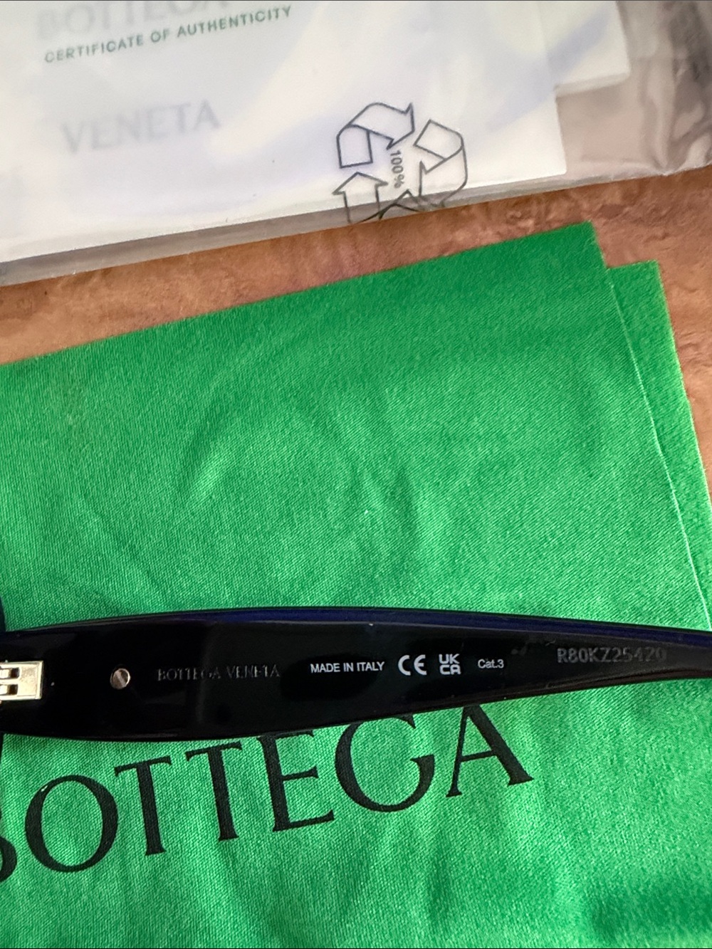 Bottega Veneta Black Wrap-Around Sunglasses - Picture 3 of 6